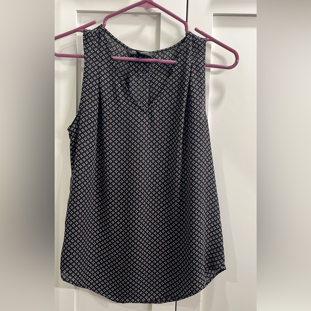 Banana shell top black with print XS